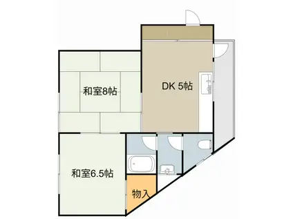 マンション島村(2DK/2階)の間取り写真