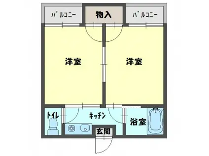 ピュアスモトC棟(2K/4階)の間取り写真