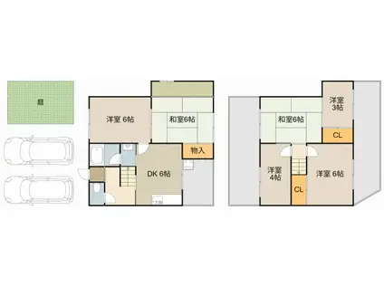 大阪市長堀鶴見緑地 門真南駅 徒歩25分 2階建 築60年(5SDK)の間取り写真