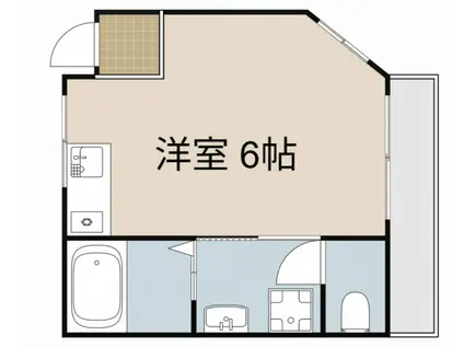 シャローム高柳(ワンルーム/2階)の間取り写真