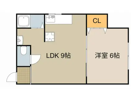御幸東町37-8(1LDK/2階)の間取り写真