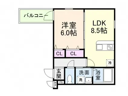 フジパレス大和田Ⅴ番館(1LDK/3階)の間取り写真