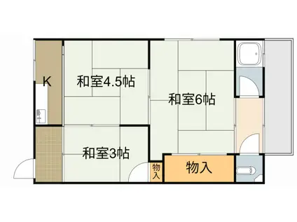 上神田1丁目アパート(2DK/2階)の間取り写真