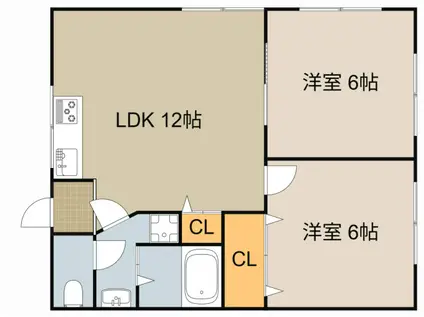 SUKIMA VILLAGE大池町(2LDK/1階)の間取り写真