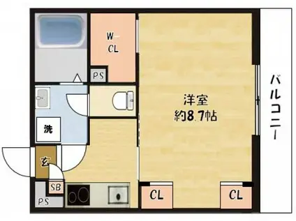 リブリKADOMA(1K/2階)の間取り写真