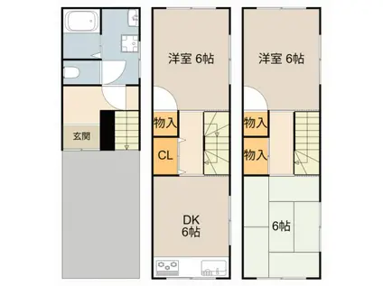 京阪電気鉄道京阪線 古川橋駅 徒歩13分 3階建 築34年(3DK)の間取り写真