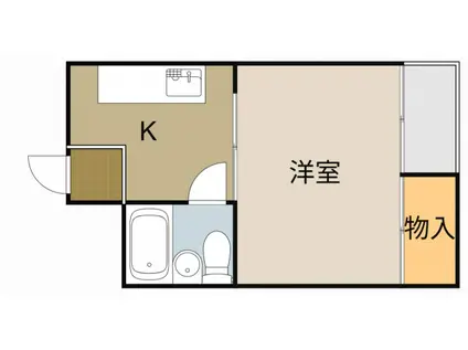 寝屋川コーポラスⅡ(1K/2階)の間取り写真