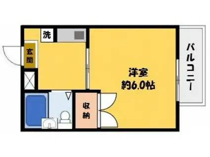 クレール白井(1K/2階)の間取り写真