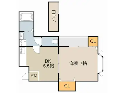 ラ・フィーネ(1DK/3階)の間取り写真