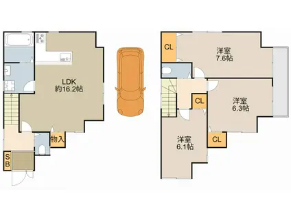京阪電気鉄道京阪線 寝屋川市駅 徒歩21分 2階建 新築(3LDK)の間取り写真