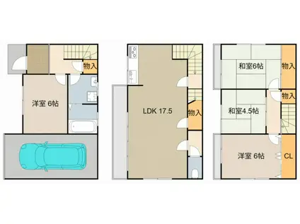京阪電気鉄道京阪線 香里園駅 徒歩18分 3階建 築37年(4LDK)の間取り写真