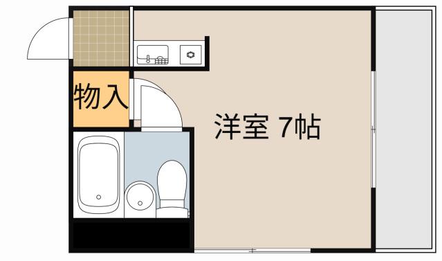 萱島サンヴィアンテ(ワンルーム/2階)の間取り写真