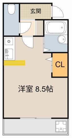 レナジア大和田(ワンルーム/3階)の間取り写真
