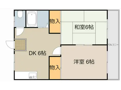 寝屋川スカイハイツ(2DK/3階)の間取り写真