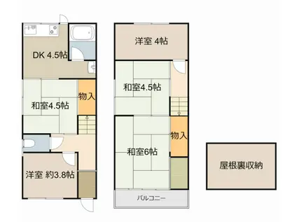 京阪電気鉄道京阪線 萱島駅 徒歩26分 2階建 築47年(5DK)の間取り写真