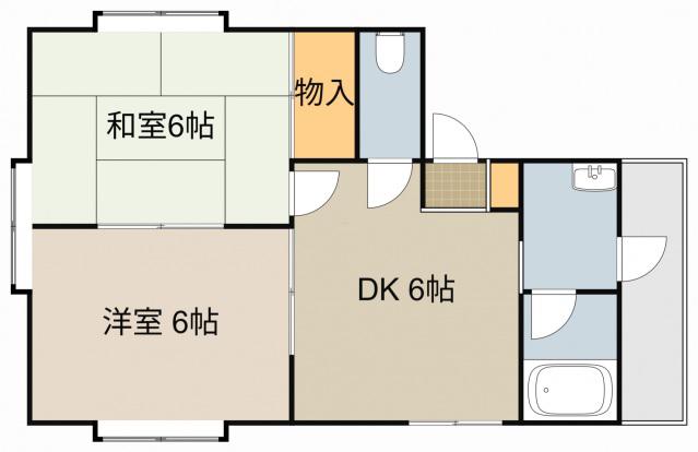 ロイヤルハイム大成(2DK/2階)の間取り写真