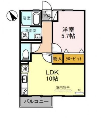 プレジール Ⅰ(1LDK/1階)の間取り写真