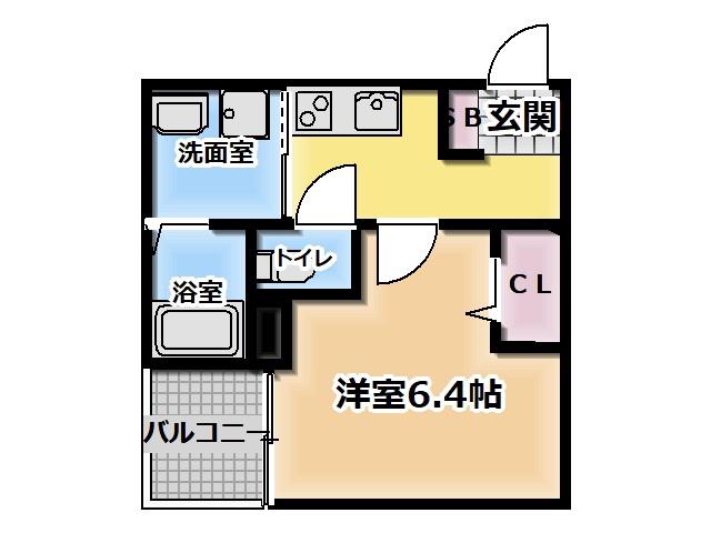 INOVE寝屋川(1K/1階)の間取り写真