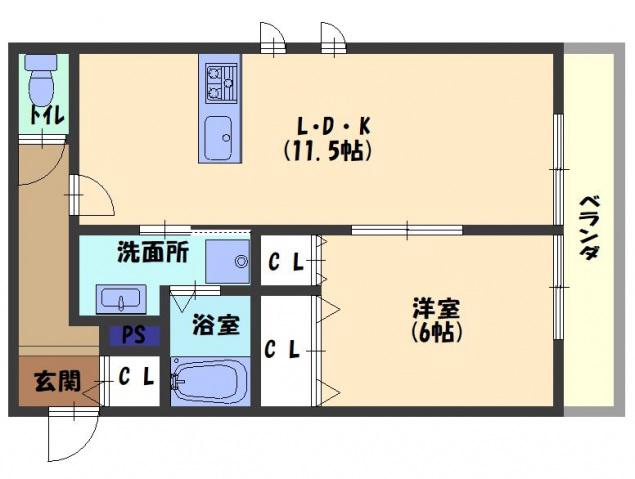 メゾン セレーノ(1LDK/3階)の間取り写真