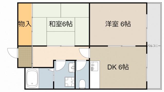 福住マンション(2DK/2階)の間取り写真