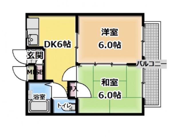 ドリームシャト-(2DK/3階)の間取り写真