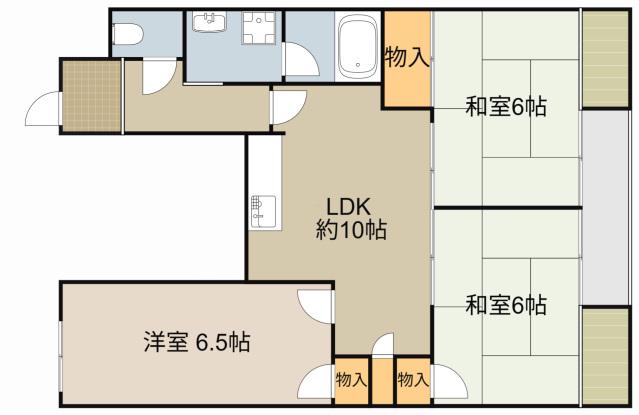 ジェントリーズ岡田(3LDK/2階)の間取り写真
