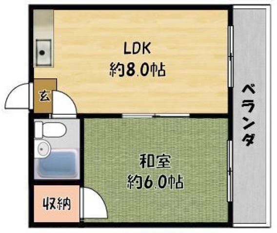 シティハイツ中町(1LDK/3階)の間取り写真