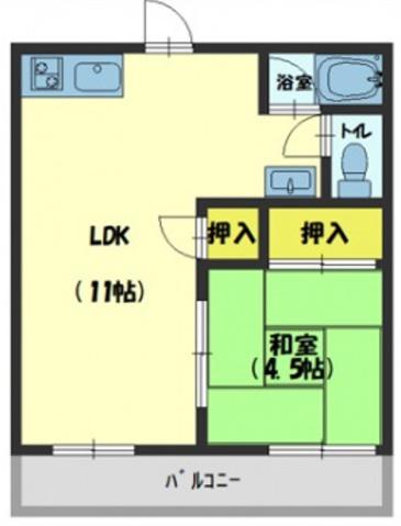 グリーンハイツ さんわA(1LDK/2階)の間取り写真