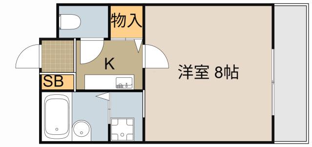 マイトレーヤ・ハイツ(1K/5階)の間取り写真