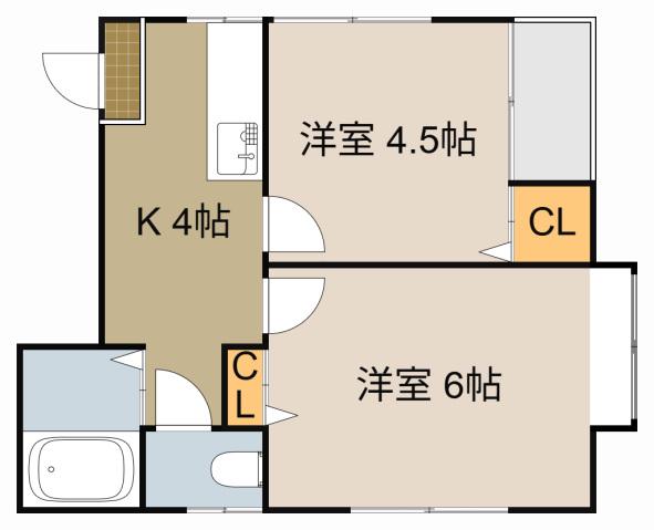 アビタシオン大島(2K/3階)の間取り写真