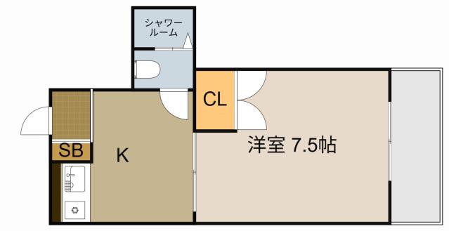 シルビアいずみ(1K/3階)の間取り写真