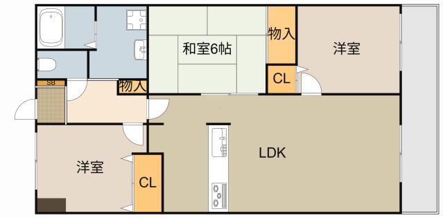 リーベスト寝屋川(3LDK/6階)の間取り写真