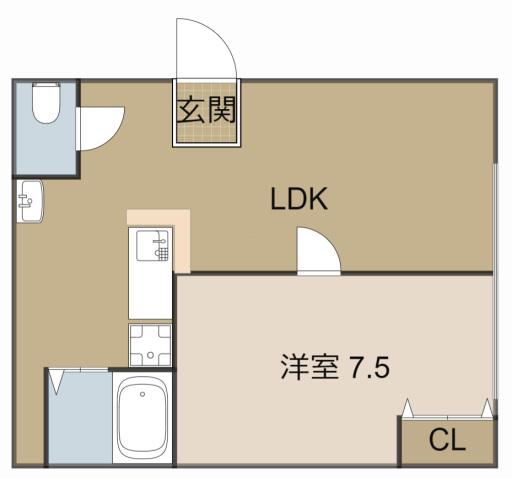 池田グランドコーポ(1LDK/1階)の間取り写真
