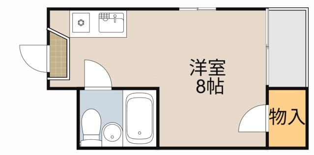 ロータリーマンション西三荘(ワンルーム/3階)の間取り写真