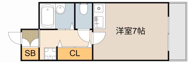 メルべーユ(ワンルーム/1階)の間取り写真