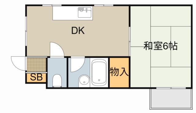 栄町ハイツ(1DK/3階)の間取り写真