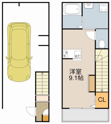 京阪電気鉄道京阪線 寝屋川市駅 徒歩15分 2階建 築1年(ワンルーム)の間取り写真