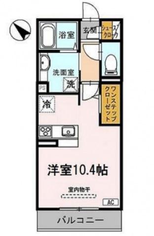 メゾン ジュネス(ワンルーム/2階)の間取り写真