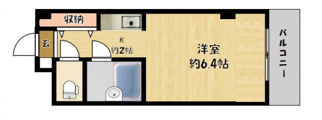 マンション末広(1K/3階)の間取り写真
