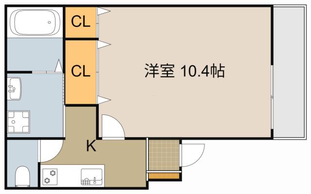 フジパレス月出町Ⅲ番館(1K/2階)の間取り写真
