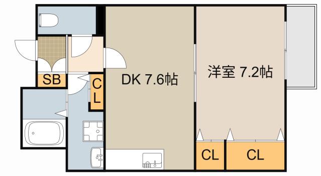 アバンザール香里園(1DK/3階)の間取り写真