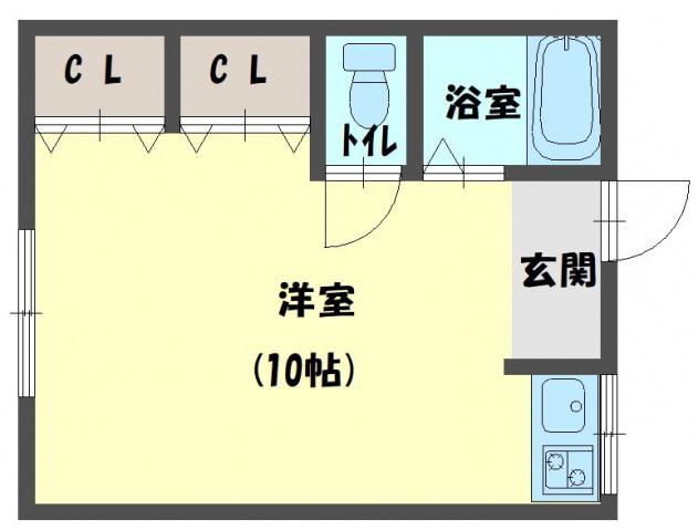 ハイツラポール(ワンルーム/1階)の間取り写真