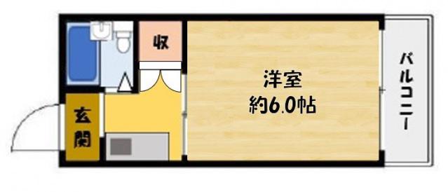 プチメゾン萱島(1K/1階)の間取り写真