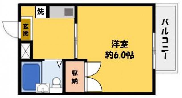 クレール白井(1K/1階)の間取り写真