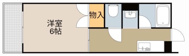マンションからたち(1K/1階)の間取り写真