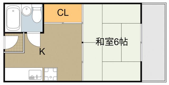 京橋ビル(1K/2階)の間取り写真
