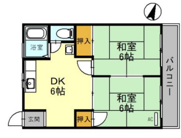 辻本マンション(2DK/1階)の間取り写真