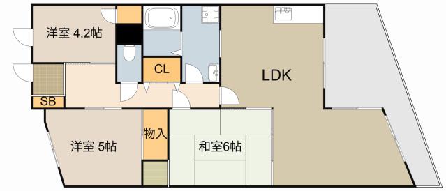 コム古川橋(3LDK/4階)の間取り写真