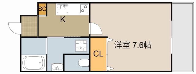 REVO門真(1K/2階)の間取り写真