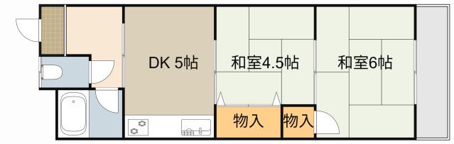 エレガンスシティ(2DK/3階)の間取り写真